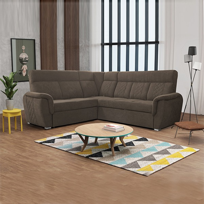 SELLY BROWN LARGE CORNER SOFA