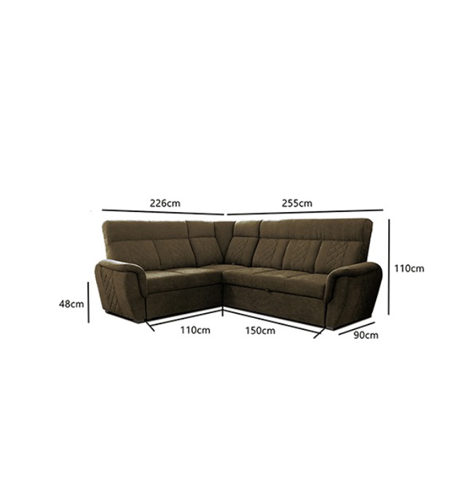 SELLY BROWN LARGE CORNER SOFA