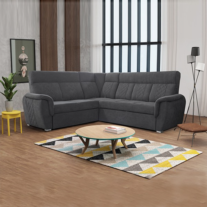 SELLY GREY LARGE CORNER SOFA