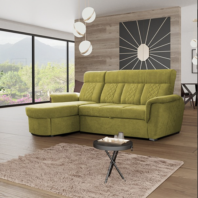SELLY MUSTARD SMALL SOFA BED