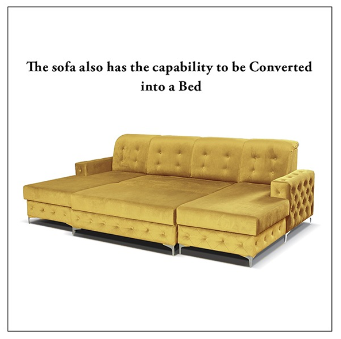 VERSO LARGE MUSTARD SOFA BED