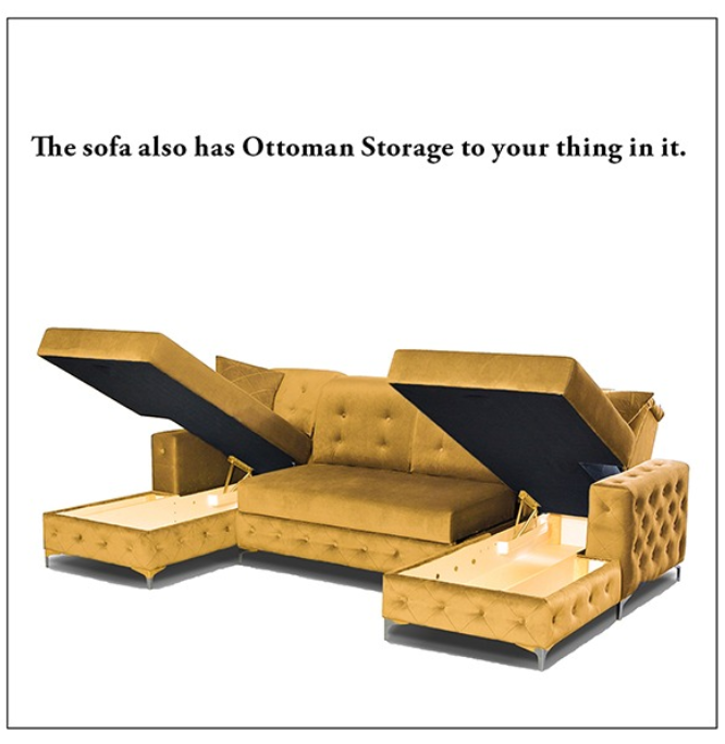 VERSO LARGE MUSTARD SOFA BED