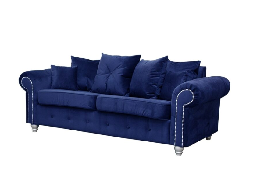 ASHWIN BLUE VELVET SOFA SET