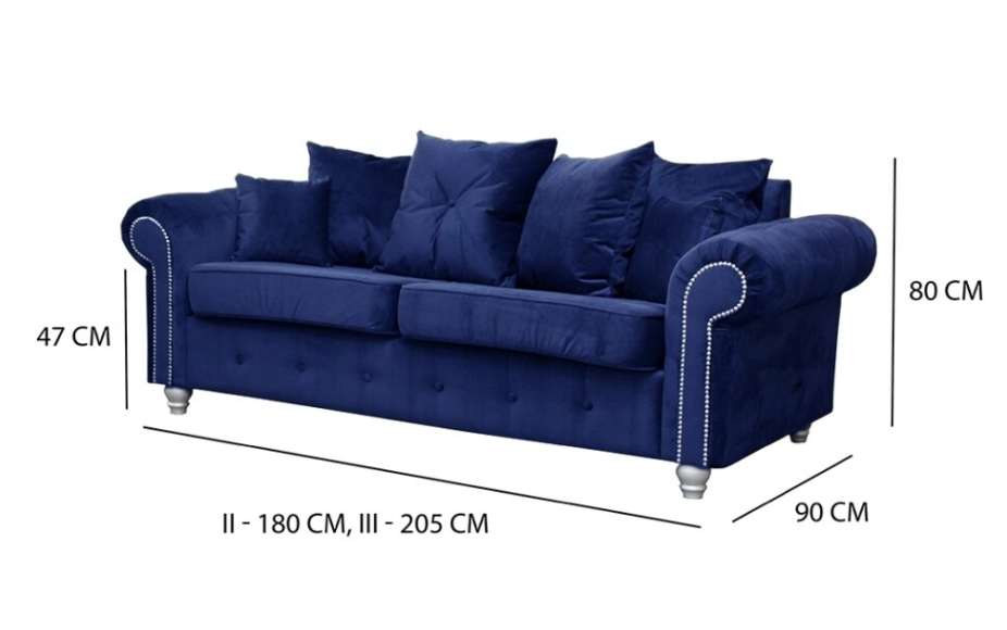 ASHWIN BLUE VELVET SOFA SET