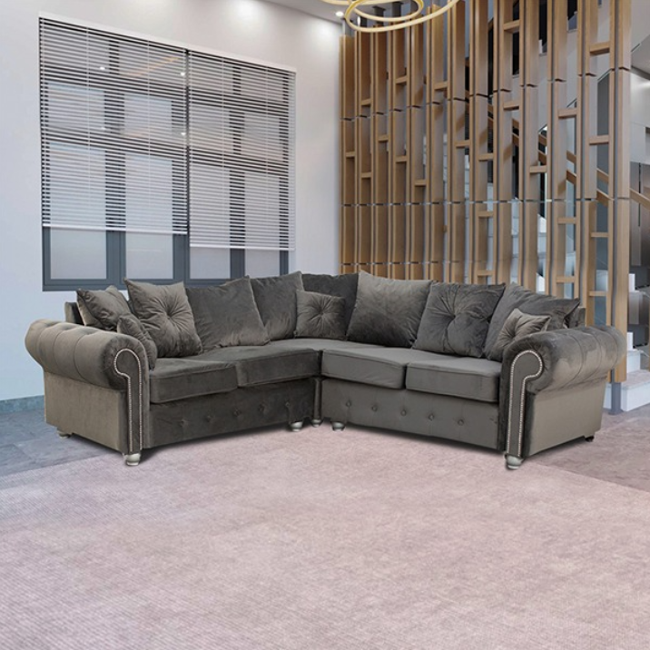 ASHWIN GREY CORNER SOFA