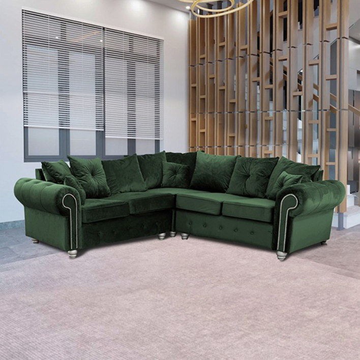 ASHWIN GREEN CORNER SOFA