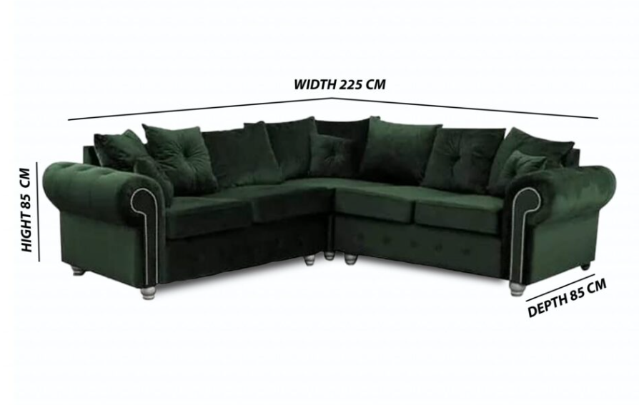 ASHWIN GREEN CORNER SOFA