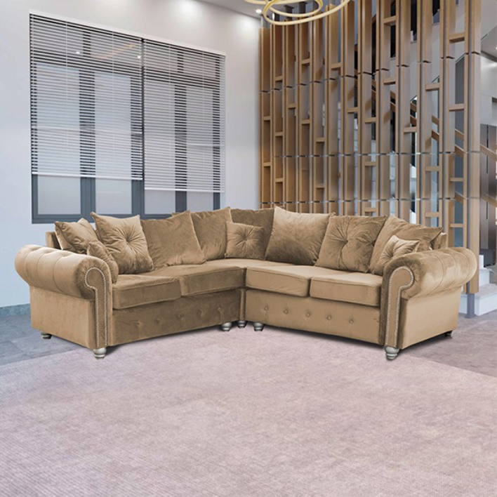 ASHWIN CAMEL BROWN CORNER SOFA