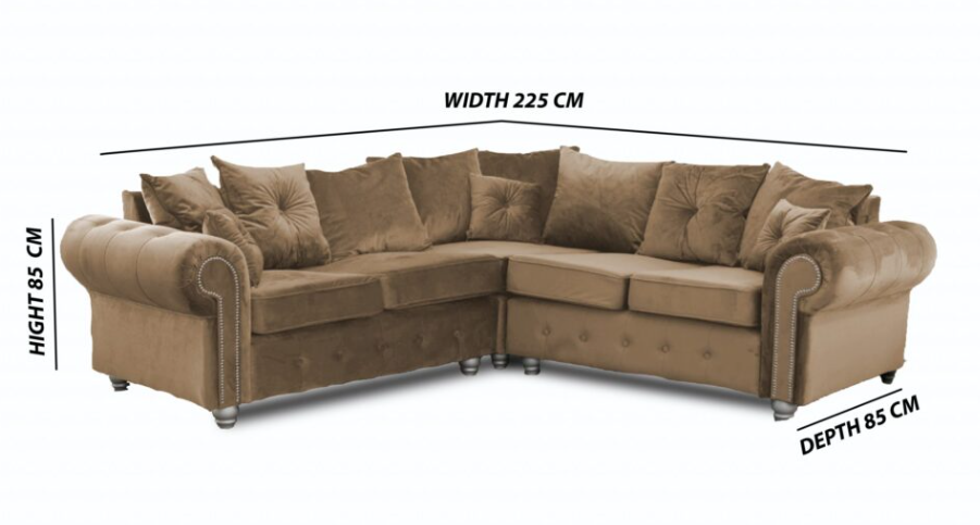 ASHWIN CAMEL BROWN CORNER SOFA