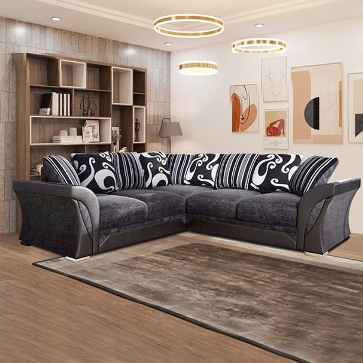 SHANNON CORNER SOFA BLACK/GREY