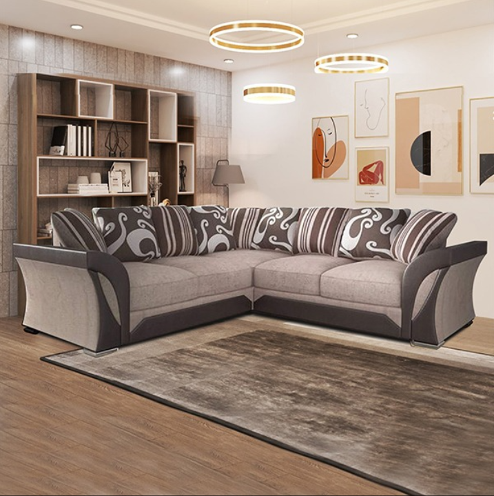 SHANNON CORNER SOFA BROWN/BEIGE