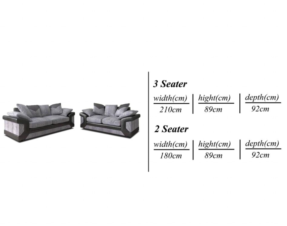 DINO BLACK/GREY SOFA SET