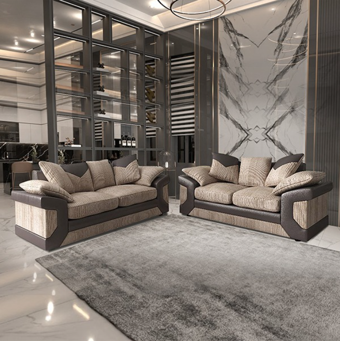 DINO BEIGE/BROWN SOFA SET