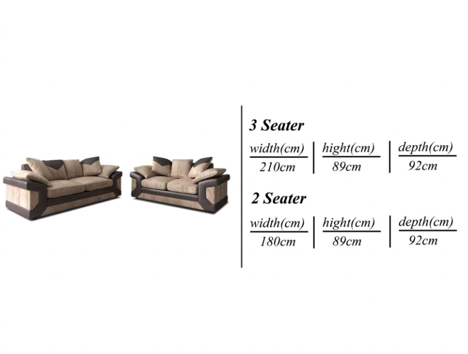DINO BEIGE/BROWN SOFA SET