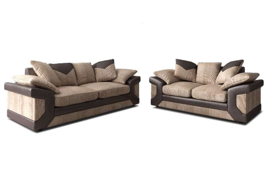 DINO BEIGE/BROWN SOFA SET