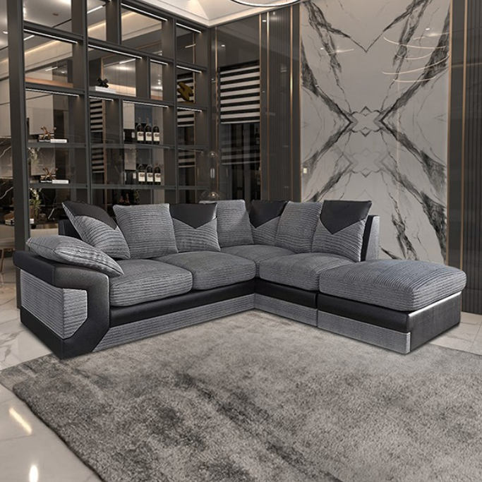 Dino Corner Sofa Black/Grey