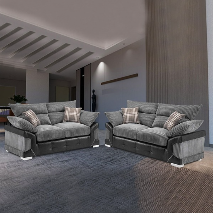 MARYLAND 3+2 SOFA SET BLACK/GREY