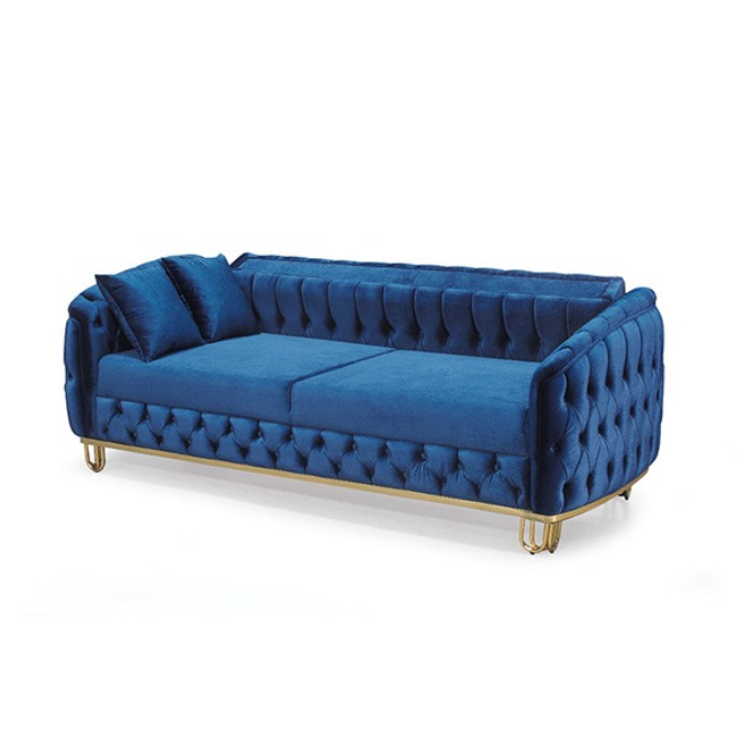 Lux Blue Chesterfield Sofa Set