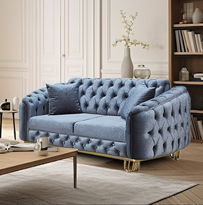 Lux Grey Chesterfield Sofa Set