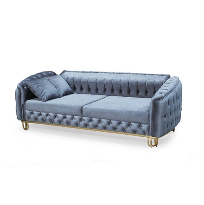 Lux Grey Chesterfield Sofa Set