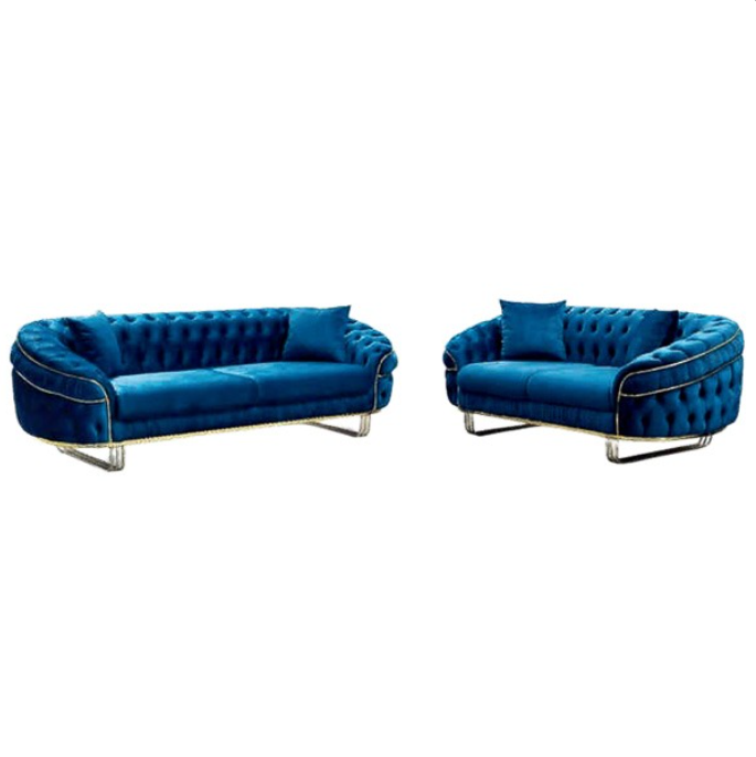 Camden Chesterfield Blue 3+2 Sofa Set