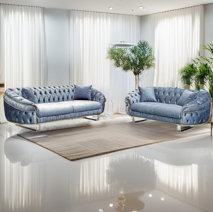 Camden Chesterfield Grey 3+2 Sofa Set