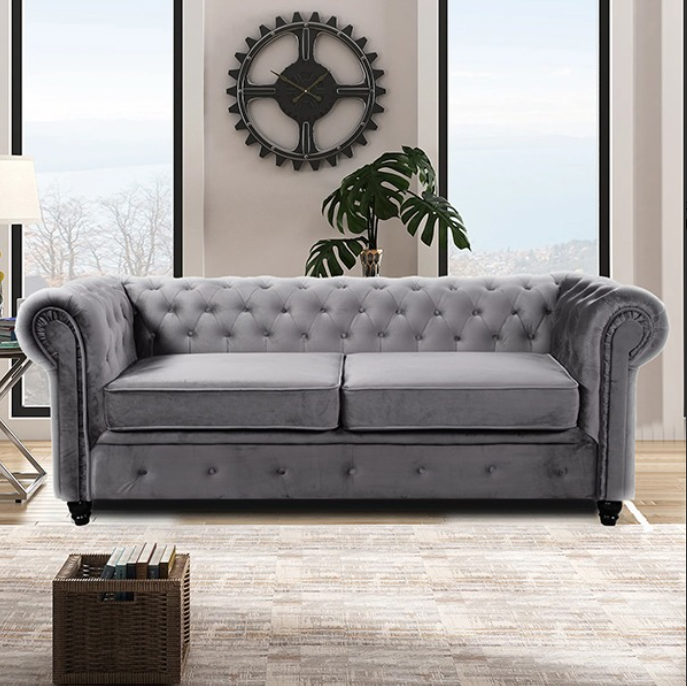 HERO CHESTERFIELD GREY 3+2 SOFA