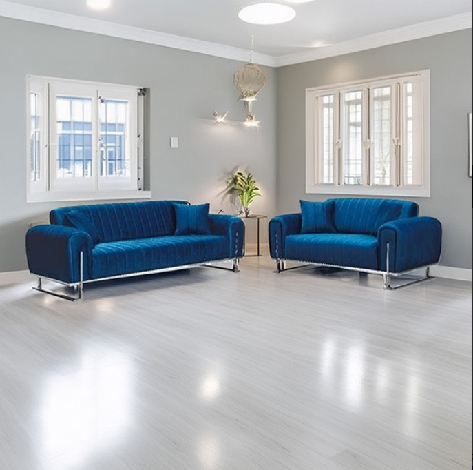 Richmond Chesterfield Blue Sofa Set