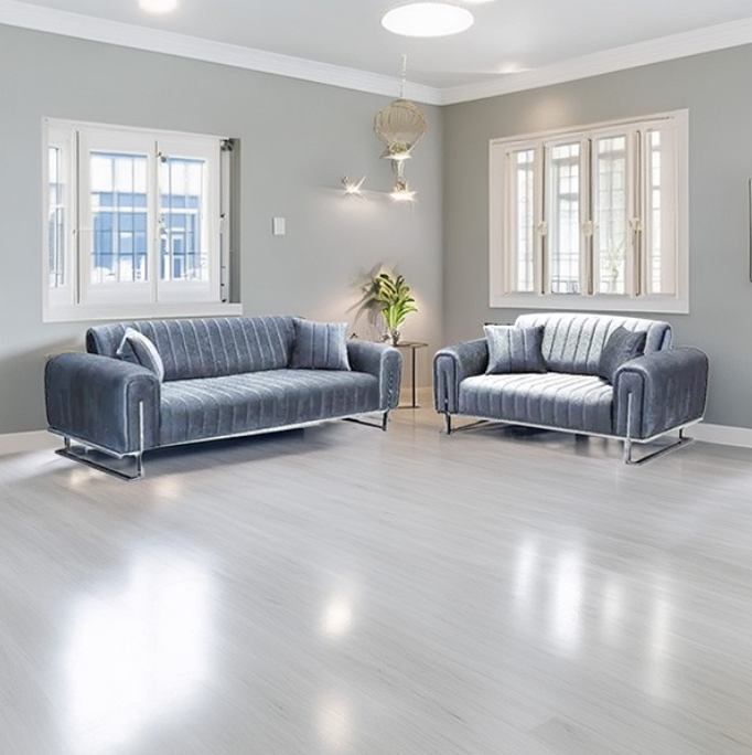 Richmond Grey Chesterfield Sofa Set