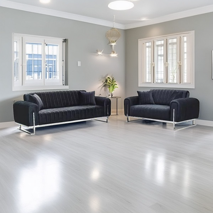 Richmond Black Chesterfield Sofa Set