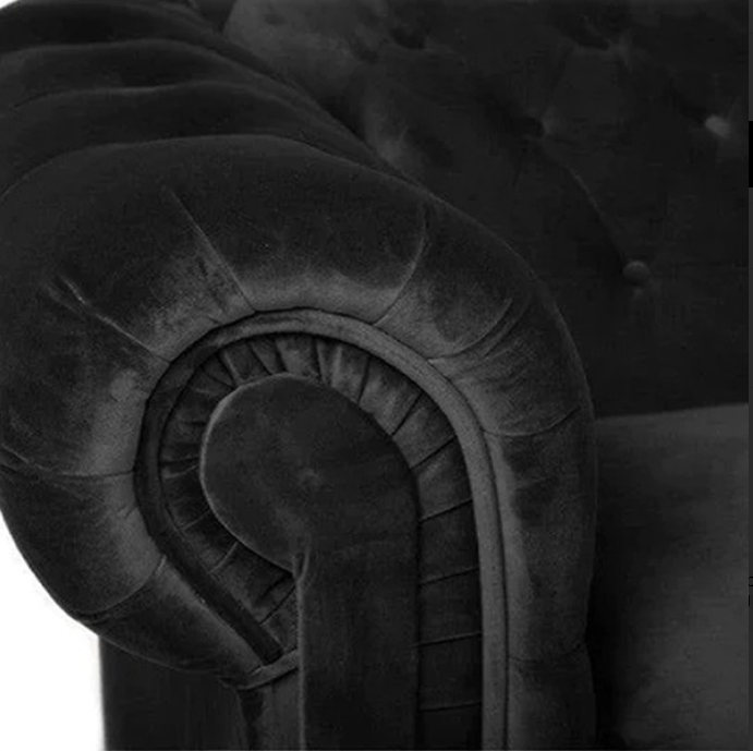 HERO CHESTERFIELD BLACK 3+2 SEATER SOFA