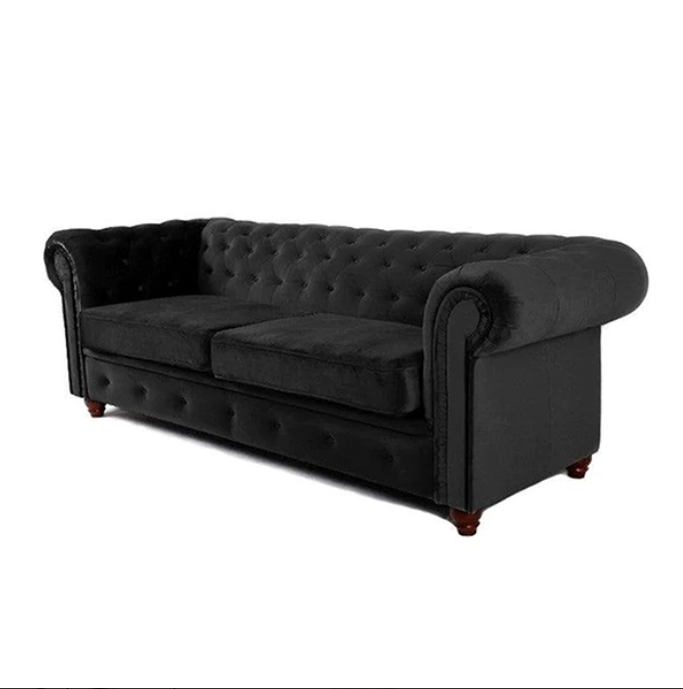 HERO CHESTERFIELD BLACK 3+2 SEATER SOFA