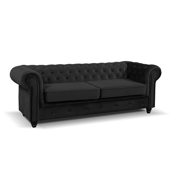 HERO CHESTERFIELD BLACK 3+2 SEATER SOFA