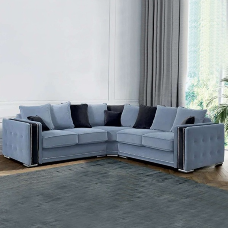 Finchley Grey/Black Corner Sofa