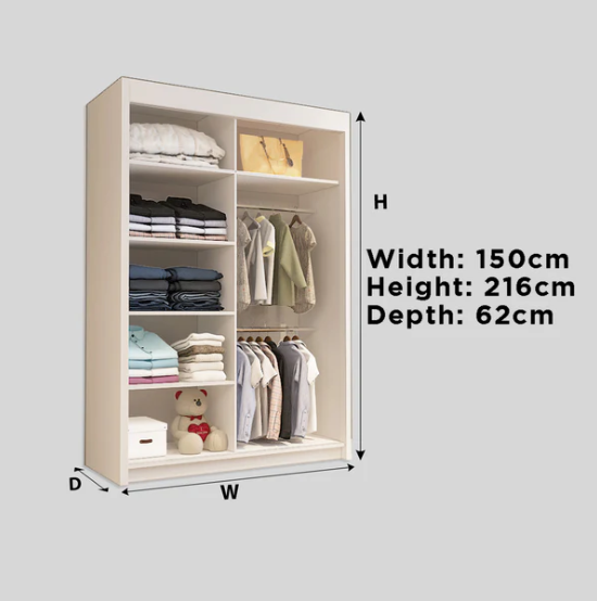 Upgrade Your Bedroom with the Vision Full Mirror Sliding Wardrobe – 2 or 3 Door Options